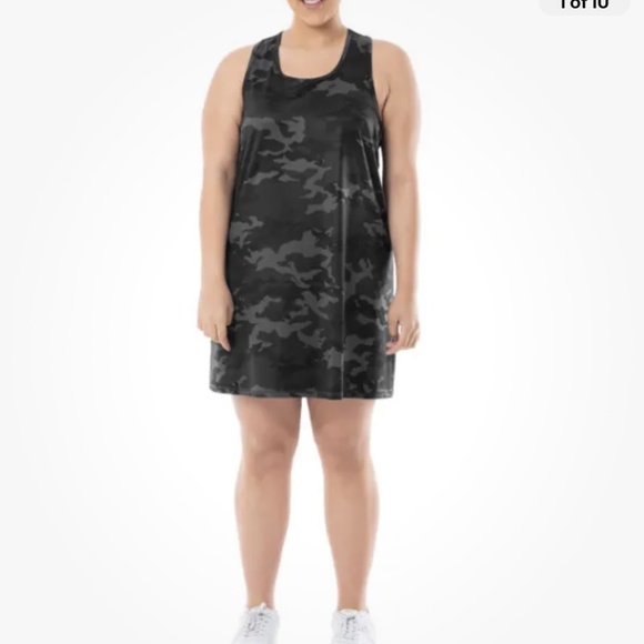 Athletic Works Women’s Plus Black Camo Racerback Tank Dress 2X NEW - Picture 1 of 10